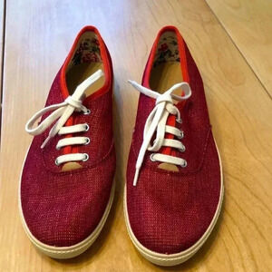 Hotter Mabel red sparkle sneakers. Size 8